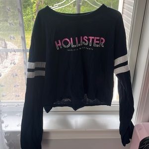 Hollister, long sleeve graphic tee crop top, size medium